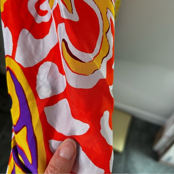 NWT J Crew Silk Midi Sarong Dress in Painted Paisley Orange SZ 10 Cocktail Dress - Picture 10 of 14